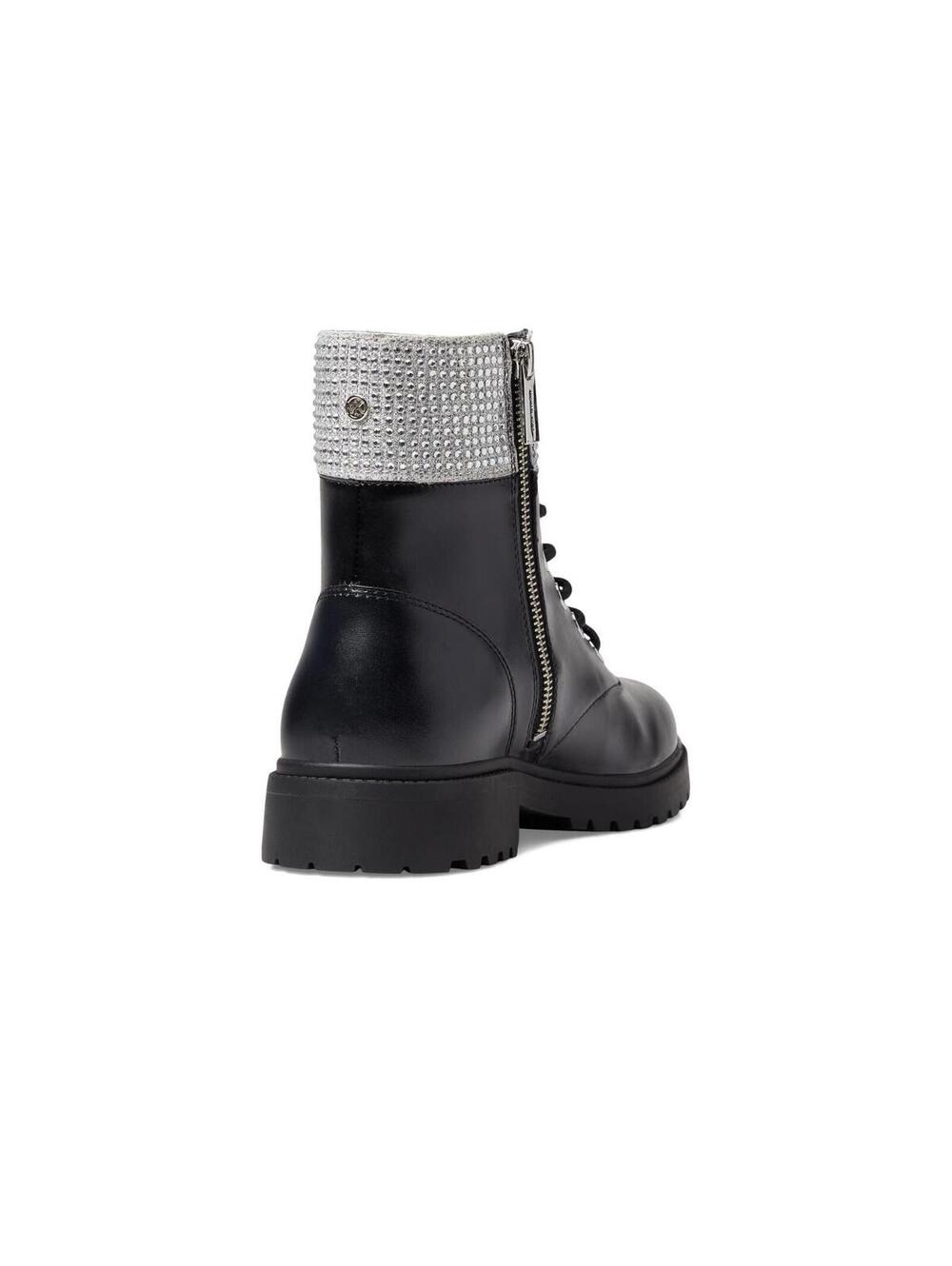 Michael Kors Alistair Combat Bootie Black Silver Rhinestone Boots Bling 8.5 NEW - Picture 3 of 6